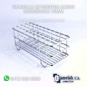 GRADILLA 40 PUESTOS ACERO INOXIDABLE 13MM